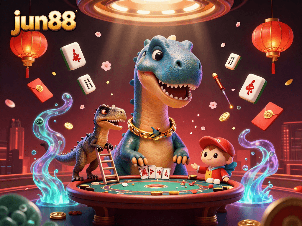 Experience the thrill of gaming at jun88 with this vibrant 3D casino scene.