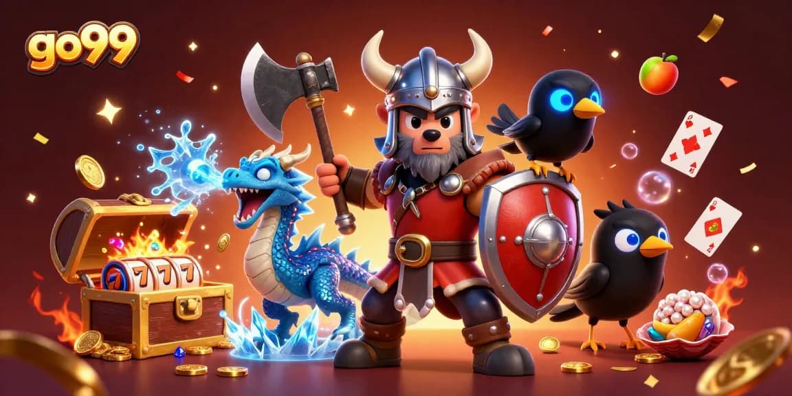 Experience the thrill of go99 with animated casino characters enjoying a vibrant gaming scene.
