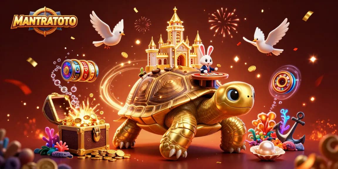 Experience thrilling gameplay at MANTRATOTO with golden tortoise casino theme and dynamic slot elements.