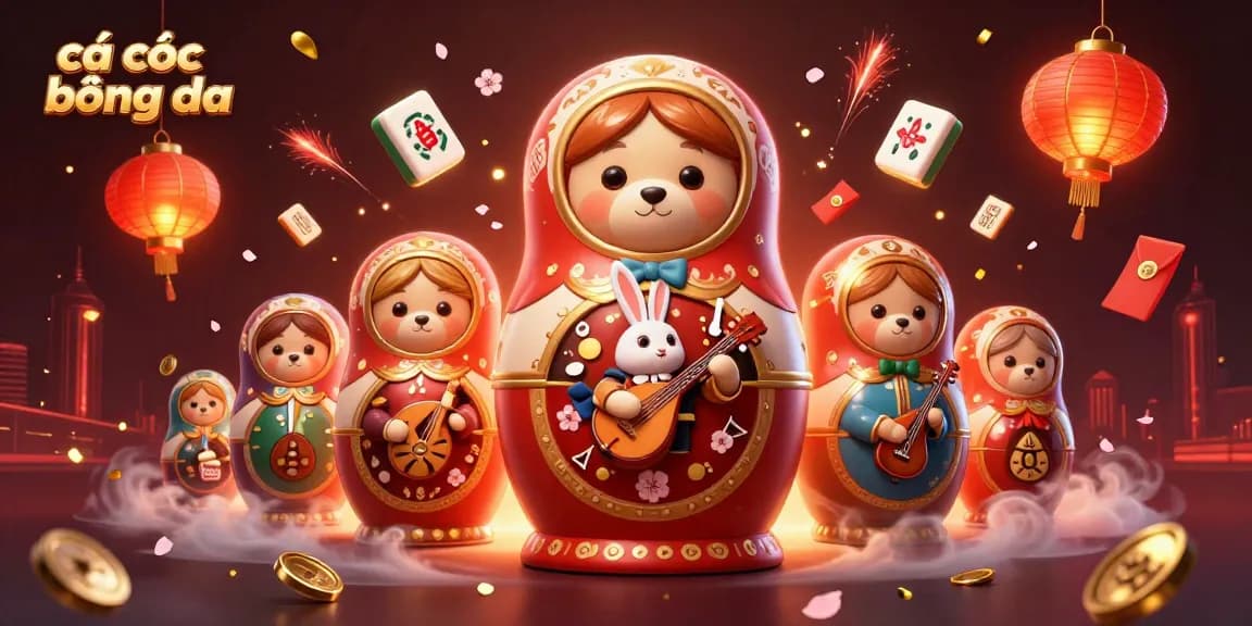 Engage in cá cược bóng đá with vibrant 3D illustration showcasing dynamic casino elements and characters.