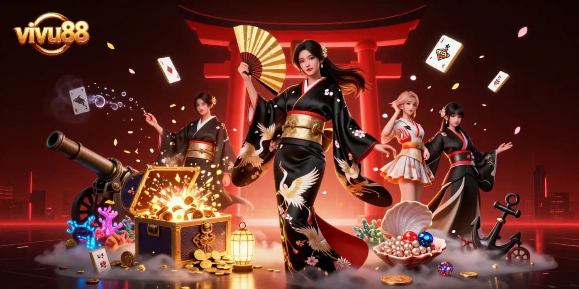 Experience thrilling gameplay at vivu88 with our vibrant casino illustration showcasing dynamic elements.
