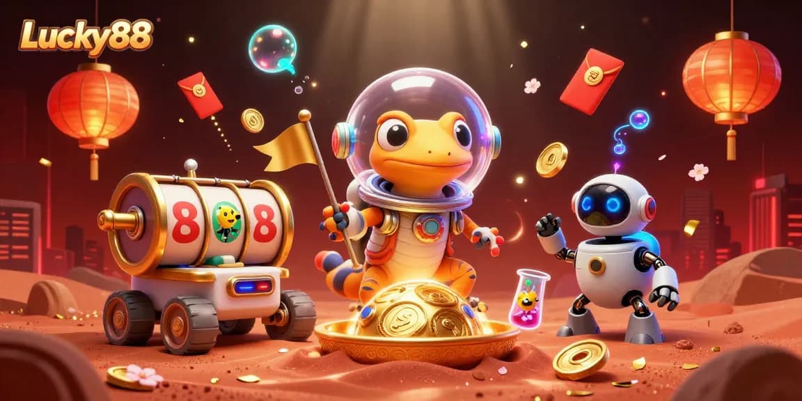 Experience thrilling winnings with Lucky88 at the vibrant alien casino adventure scene.