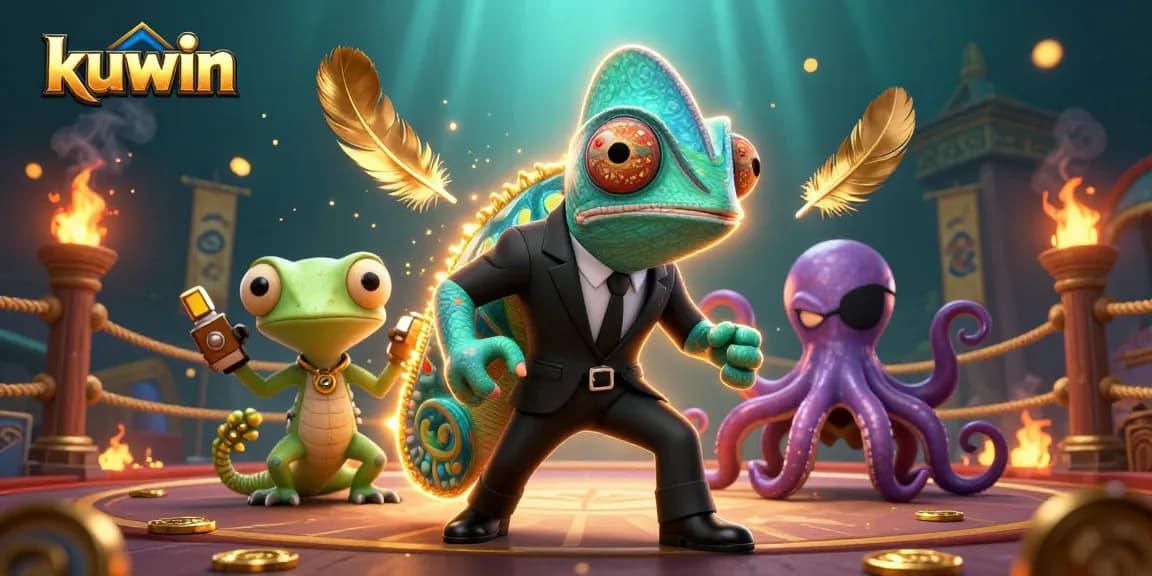 Kuwin enhances winning strategies with a thrilling casino scene featuring dynamic characters and vibrant betting elements.