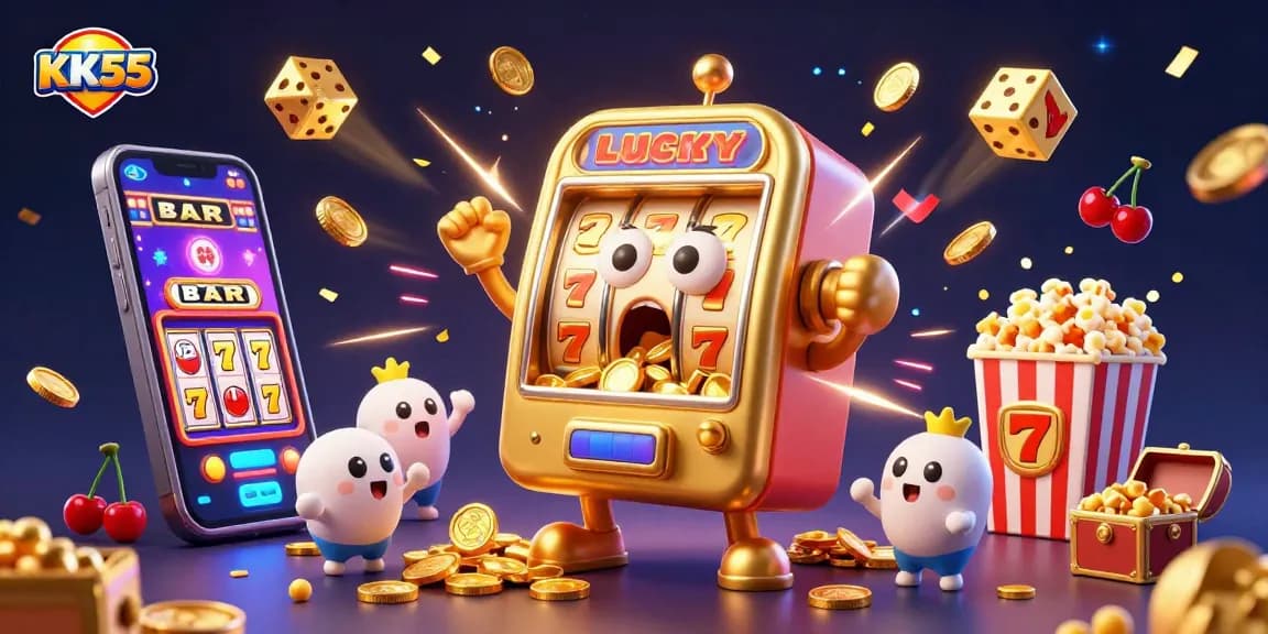 Spin the reels and hit the jackpot with KK55, a vibrant cartoon casino experience