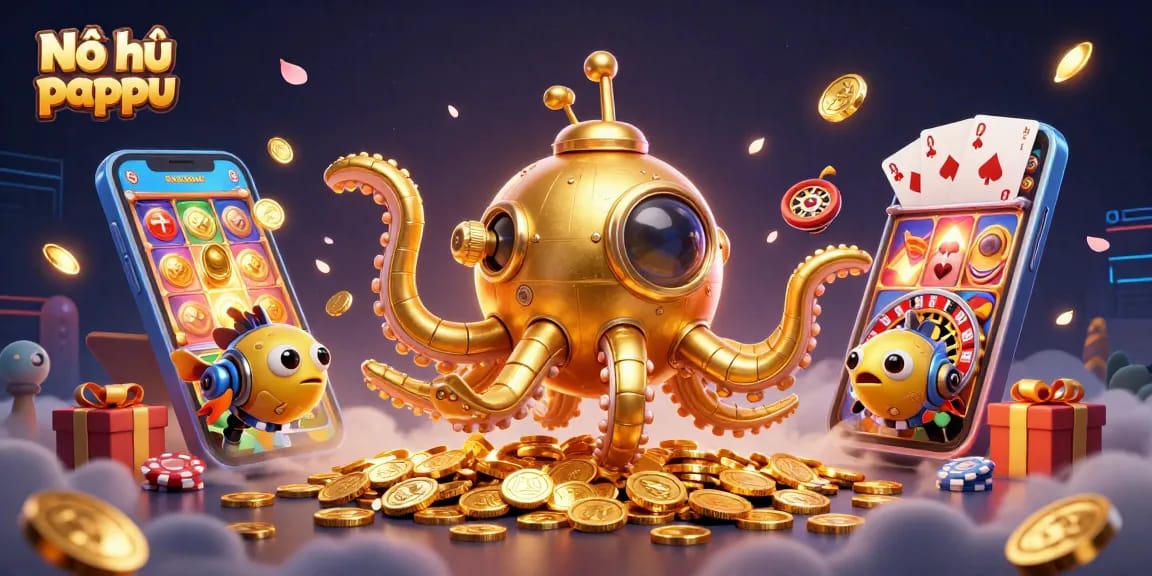 Experience Nổ hũ pappu as a dynamic treasure hunt with golden kraken and slot games.
