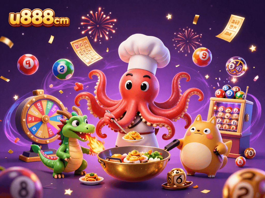 Experience thrilling gameplay at u888com with dynamic lottery elements and vibrant casino graphics.