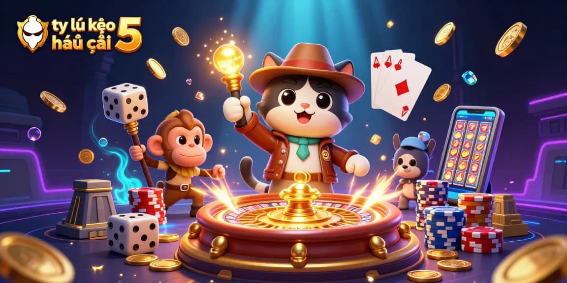 Engage with tỷ lệ kèo nhà cái 5 through an exciting scene of an archaeologist cat and monkey companion uncovering treasures.