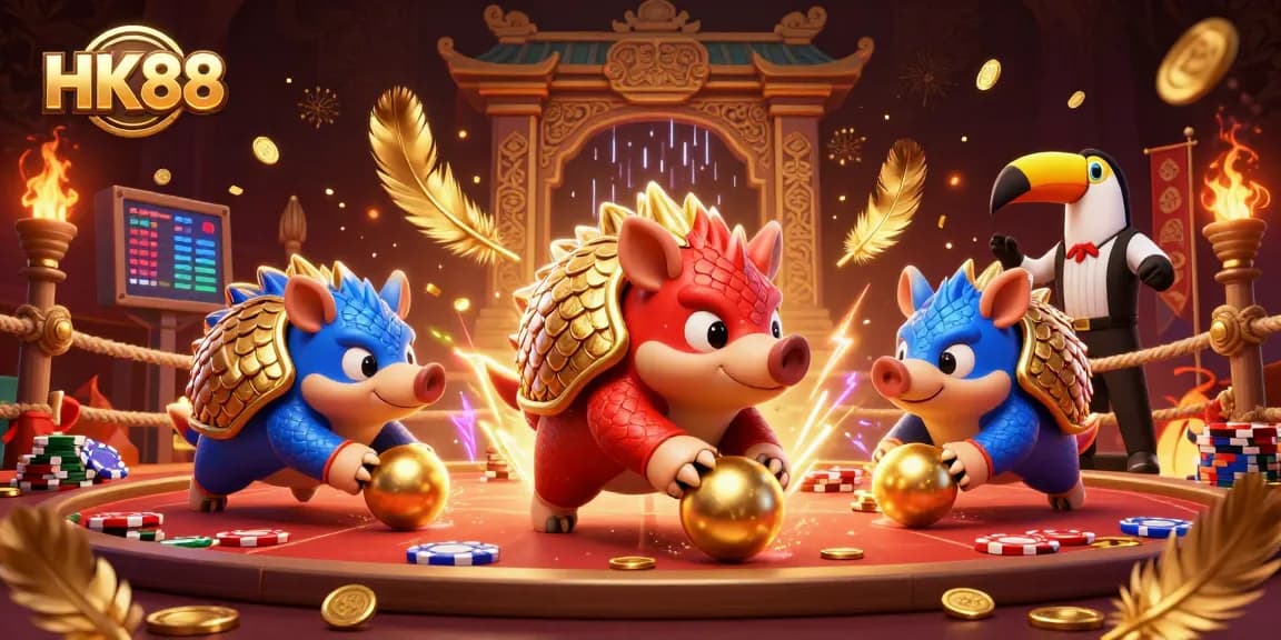 Experience thrilling bets at HK88 with dynamic pangolins in a lively casino scene.