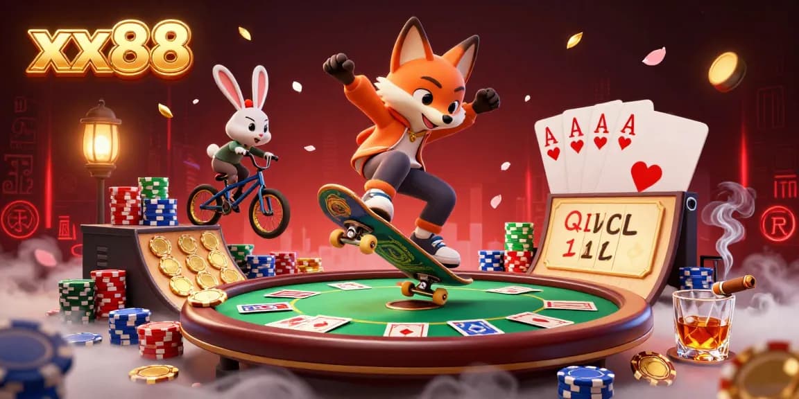 Experience thrilling gaming action at xx88 with vibrant casino characters and rich elements.