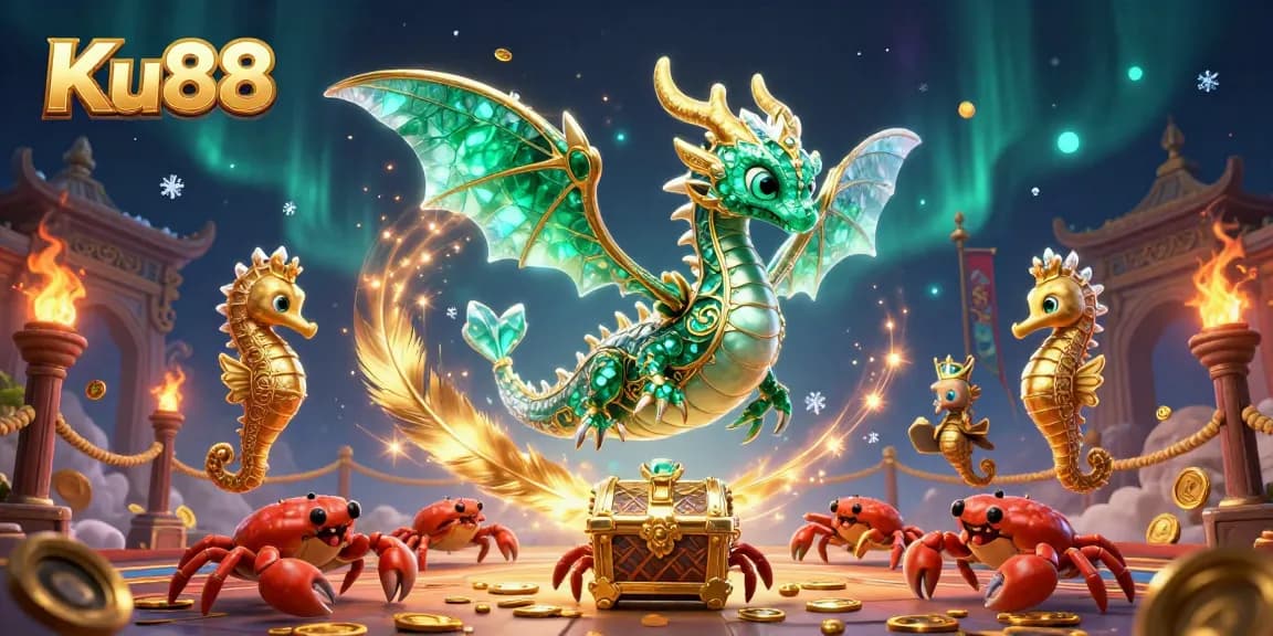 Engage with thrilling games at Ku88, where an emerald sea dragon and royal seahorses reign!