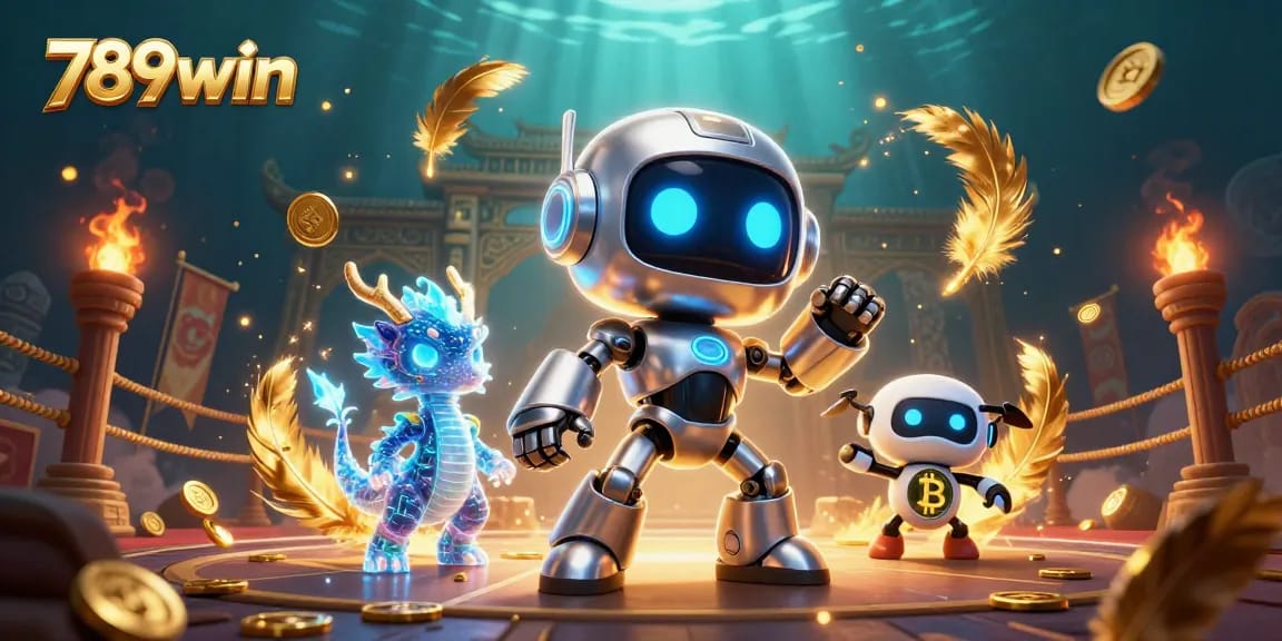 Experience the thrill of betting with 789win's dynamic casino illustration, featuring vibrant characters.