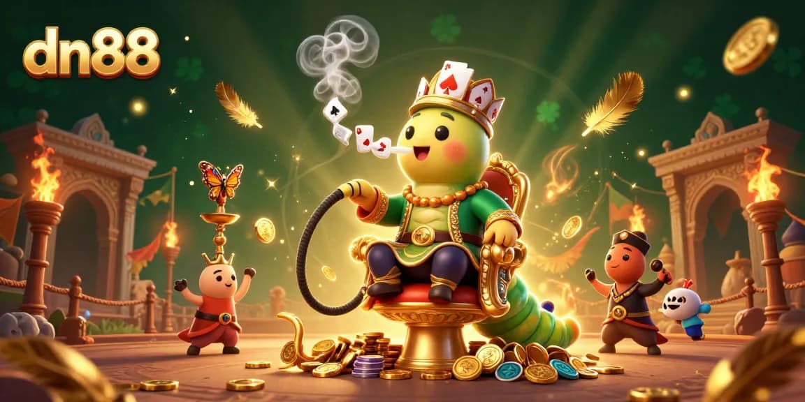 Experience excitement with dn88 as a caterpillar master creates poker hand smoke rings.