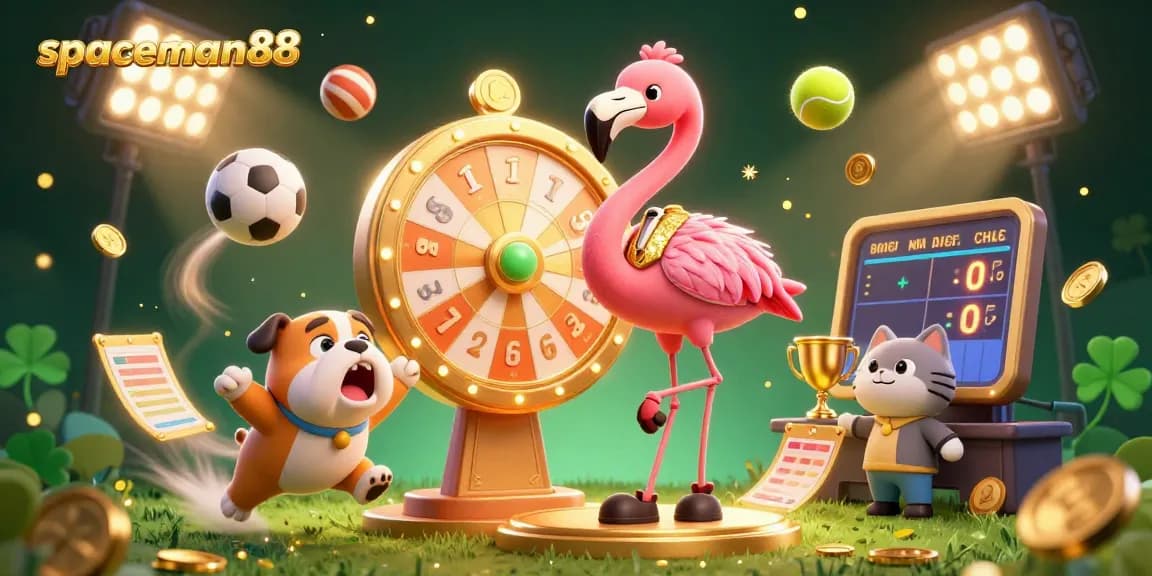 Join the excitement with spaceman88 as the flamingo host spins a dazzling prize wheel!