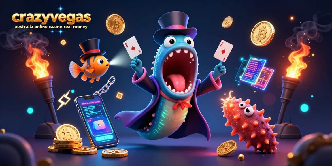 Experience the thrill of crazyvegas australia online casino real money with a magical underwater casino scene and crypto elements.