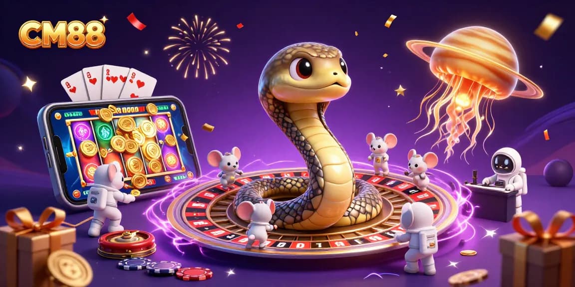 Experience the thrill of betting at CM88 with cosmic characters, vibrant slot games, and fun elements