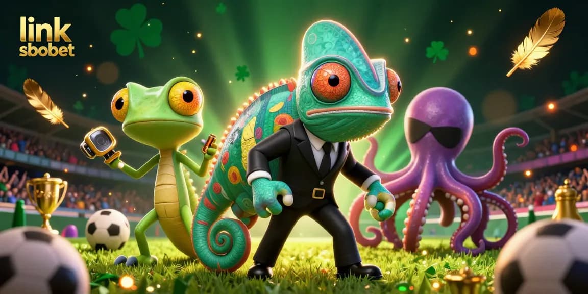 Experience thrilling sports betting action at link sbobet with colorful cartoon characters and dynamic elements.