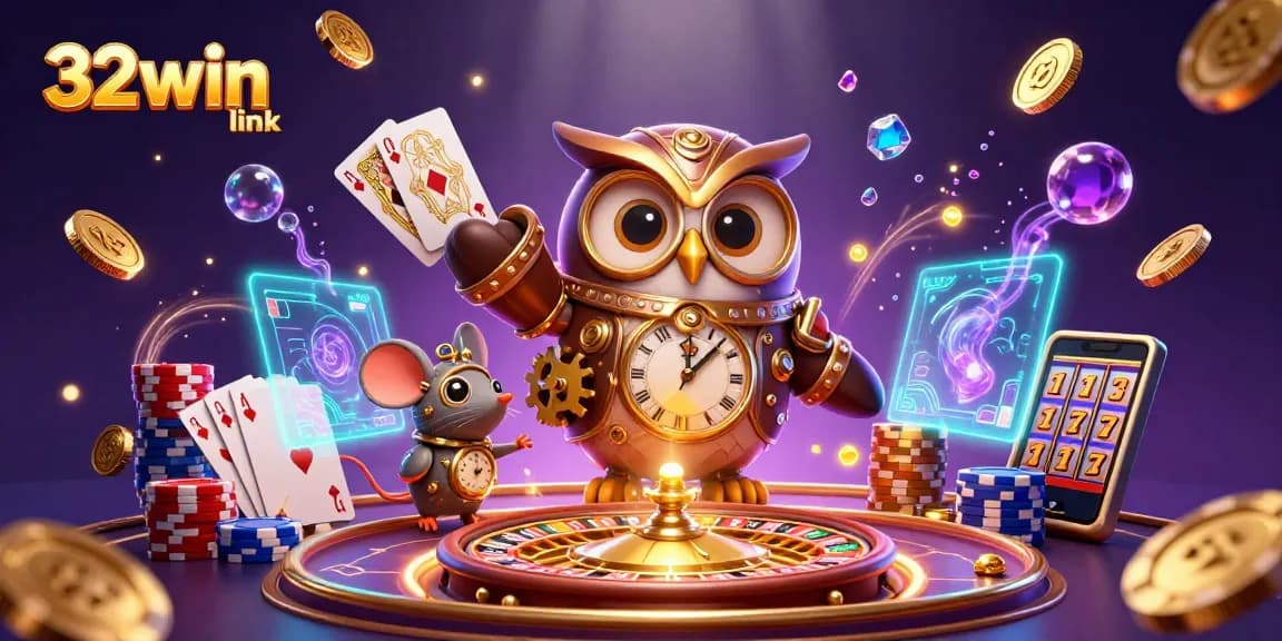 Experience thrilling gameplay with the 32win link casino, featuring vibrant characters amidst dazzling casino elements.