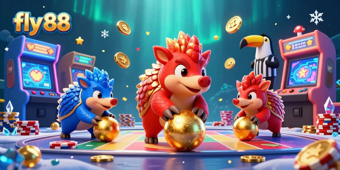 Experience the thrill of fly 88 with pangolins competing in a vibrant casino game.
