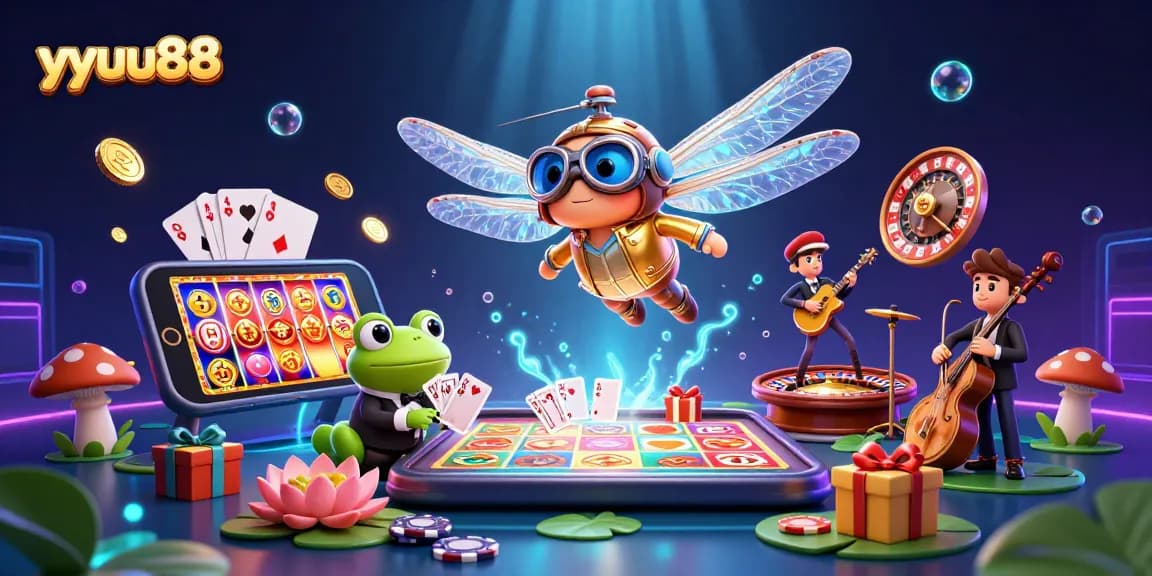 yyuu88 showcases a vibrant casino scene with dynamic characters and engaging gameplay elements