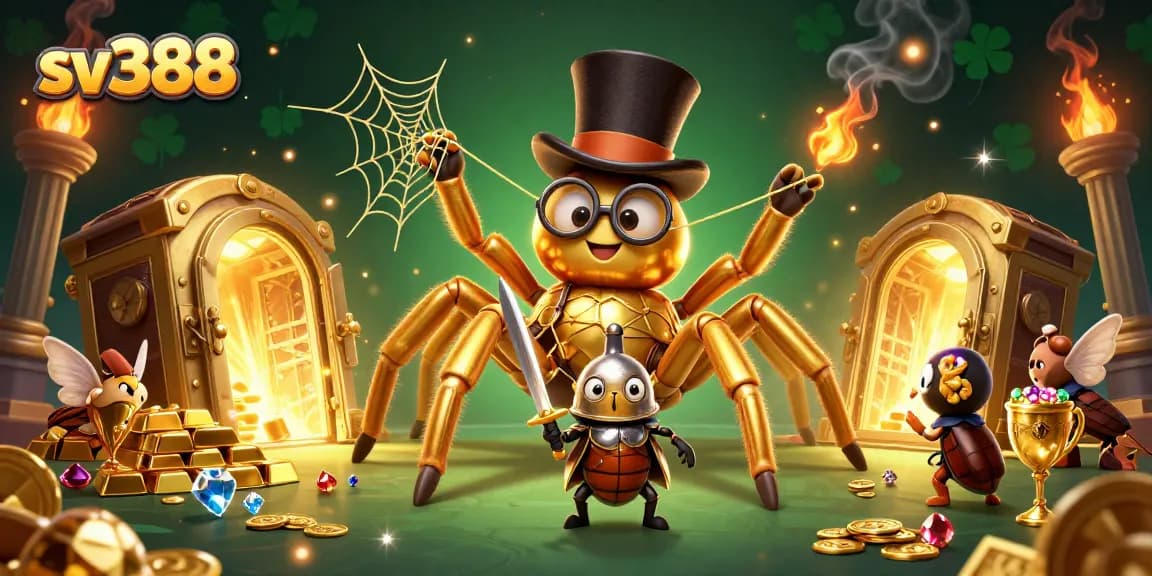 Experience thrilling cockfighting action with sv388, showcasing vibrant 3D characters and rich casino elements.
