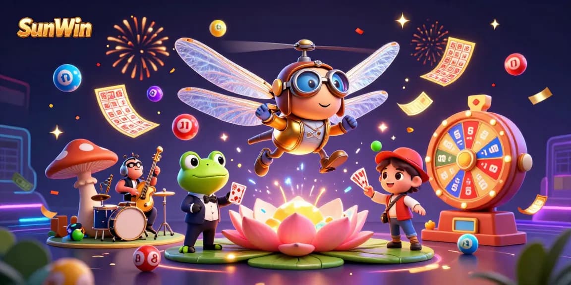 Experience the thrills of SunWin with colorful casino games and lively characters in action.
