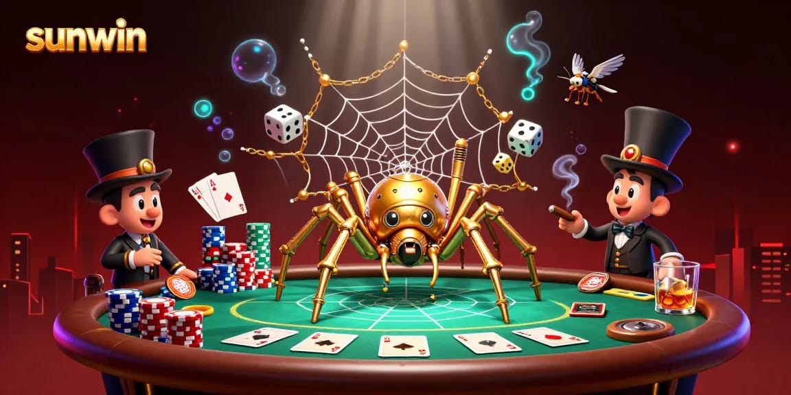 Experience the thrill of sunwin with a dynamic poker scene featuring steampunk characters and vibrant casino elements.