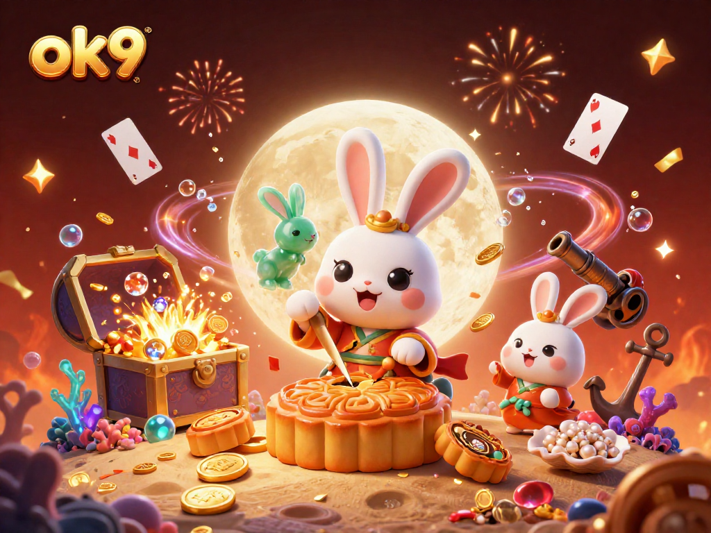 Experience thrilling wins at ok9 with festive casino-inspired illustration featuring lucky elements.