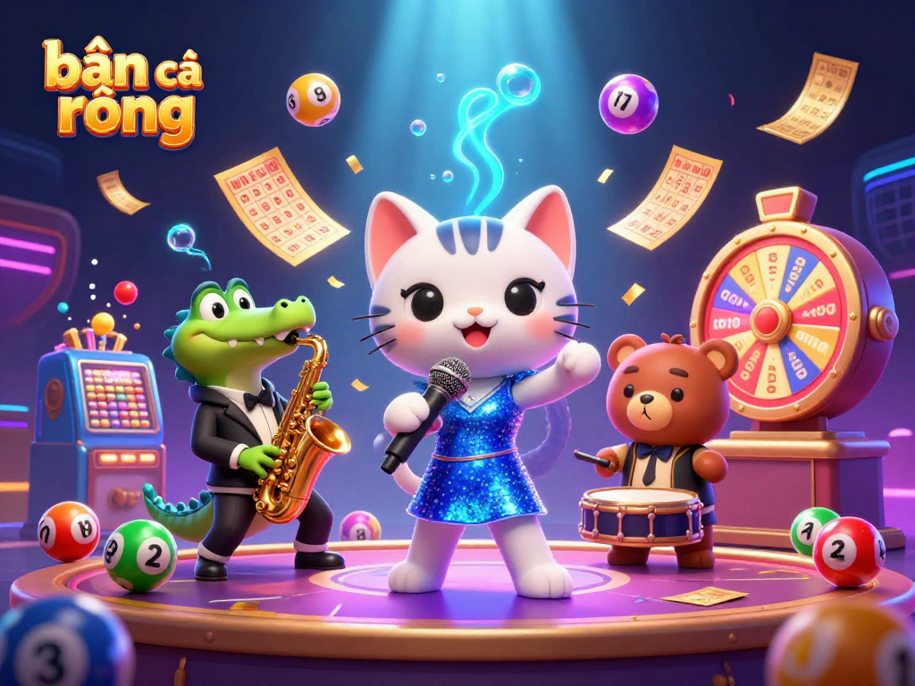 Engage in bắn cá rồng action with vibrant underwater scene featuring animated characters at a casino stage.