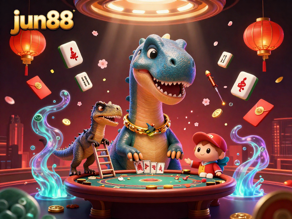 Experience the thrill of gaming at jun88 with this vibrant 3D casino scene.