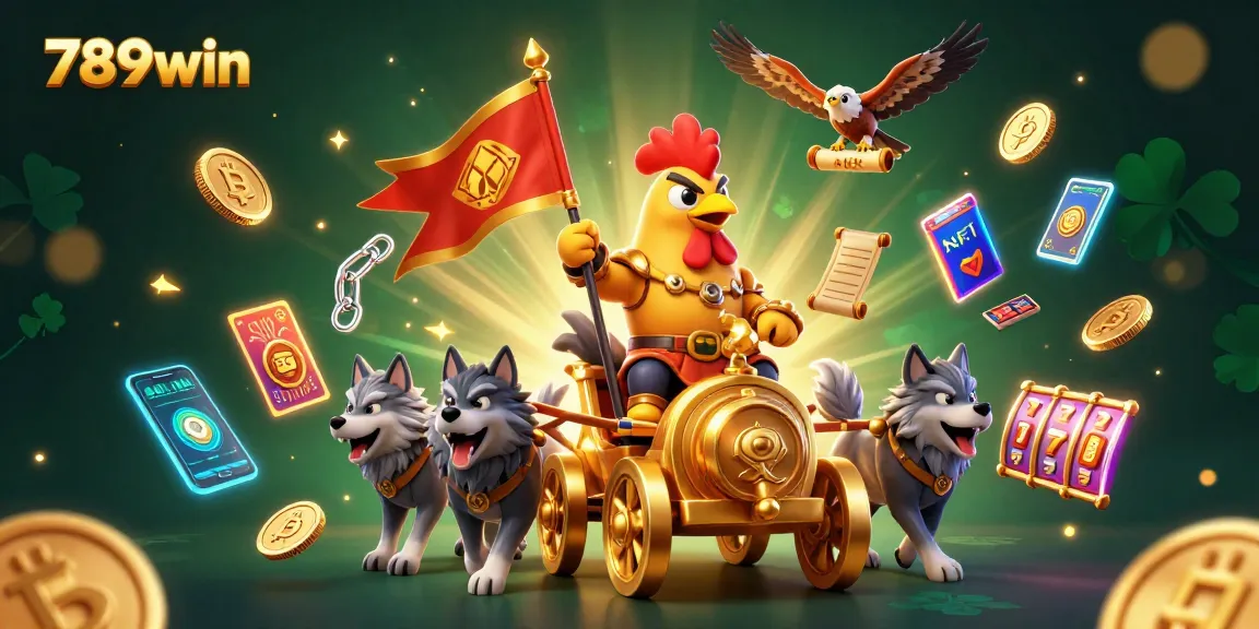 Engage with thrilling 789win slot adventures featuring a cartoon rooster warlord in a vibrant casino atmosphere.