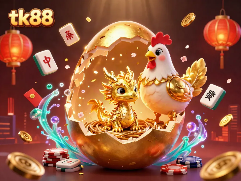 Experience thrilling games with tk88, featuring a dragon and poker chips in a vibrant casino scene.