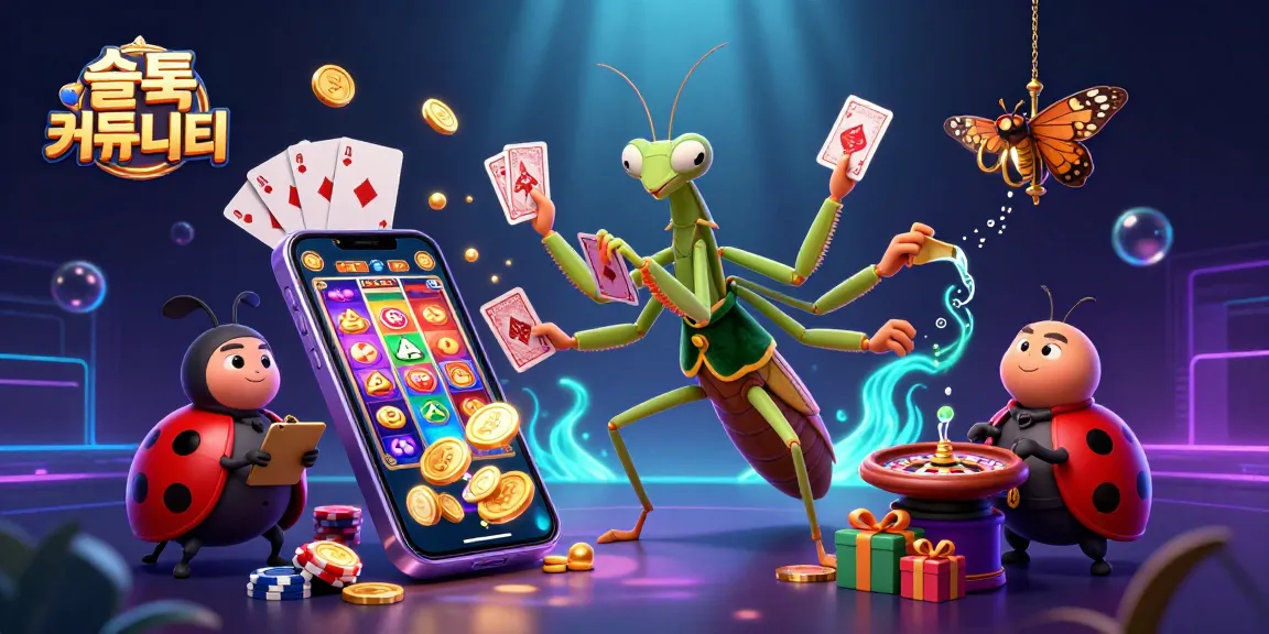 Join the vibrant 슬롯 커뮤니티 vibrant scene of strategic gameplay with colorful slots and engaging characters.
