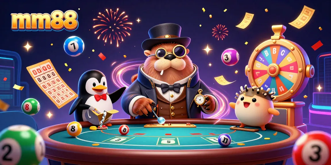 Engage in thrilling gameplay at mm88 with a jolly walrus in a Victorian outfit and dynamic lottery action.