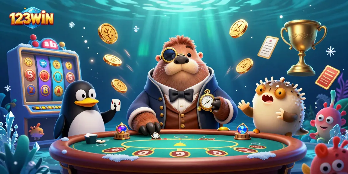 Engage with exciting slots gameplay at 123WIN featuring colorful jackpot reels and characters.