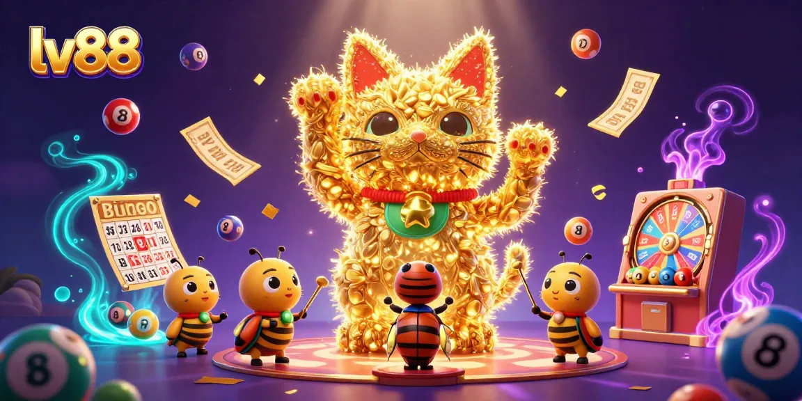 Win big with lv88's lucky cat symbolizing a vibrant online casino experience.