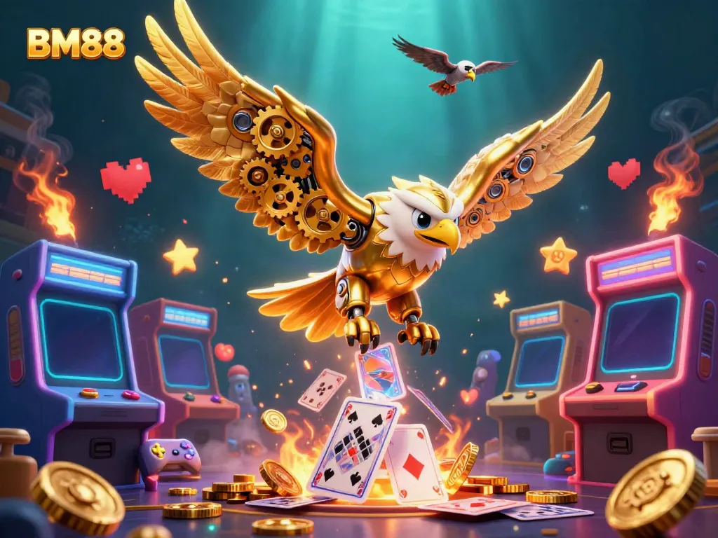 Experience the thrill of BM88 with a vibrant gaming-themed illustration showcasing dynamic characters and casino elements.
