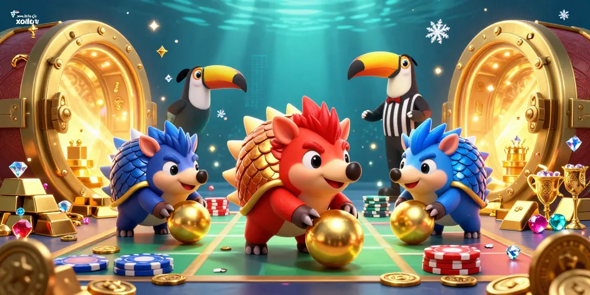 Xem bóng đá xoilac tv features engaging gambling scene with pangolins, gold, and poker chips.