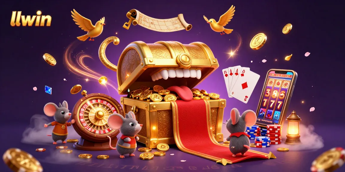 Spin to win with llwin's vibrant casino scene featuring treasure-filled adventures and exciting gaming action.