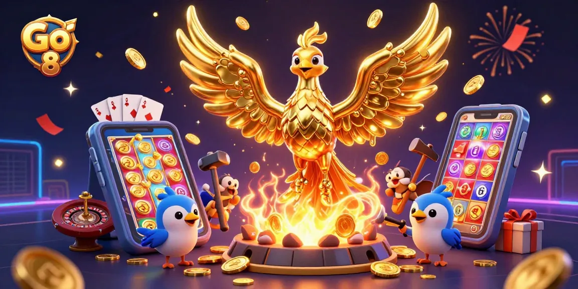 Win big at Go 8 with a stunning scene of golden treasures and exciting games!