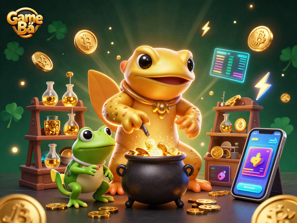 Play Game Bài and join the exciting adventure with vibrant 3D characters and glowing elements.