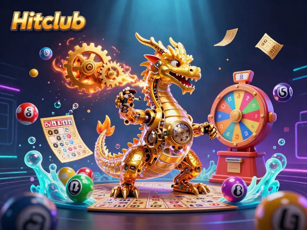 Engage in thrilling gaming with Hitclub as golden dragon and mouse engineer animate lottery excitement.