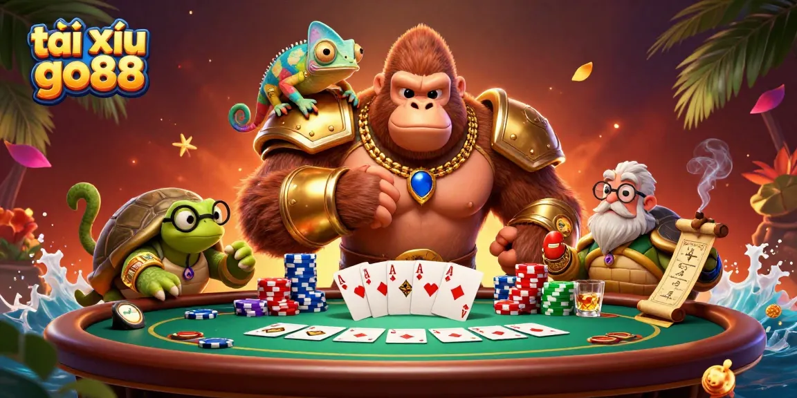 Engage in thrilling gameplay of tài xỉu go88 amidst vibrant casino scenes and colorful game elements.