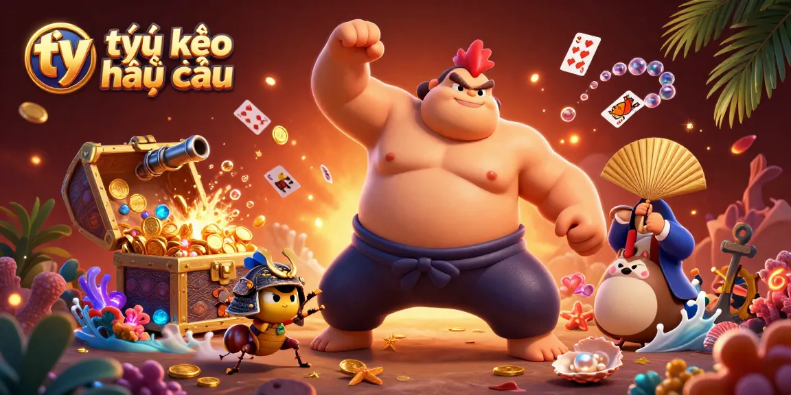 Engage with tỷ lệ kèo nhà cái as a powerful sumo wrestler rooster and a fierce cricket face off in this vibrant casino scene.