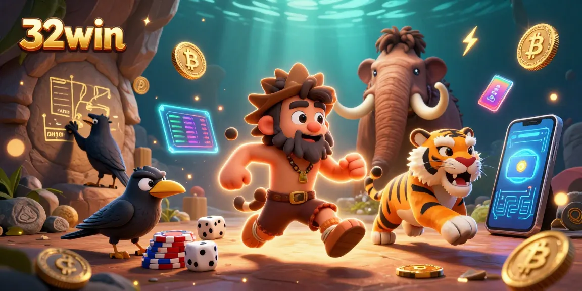 Enter the dynamic world of 32win as cavemen and a sabertooth tiger run an ancient casino.