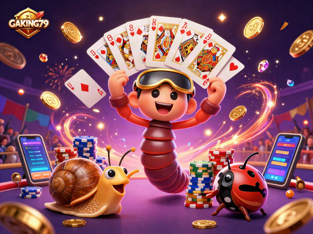Engage with the thrilling action at GAKING79, featuring a cockfighting scene with animated characters and vibrant gambling elements.