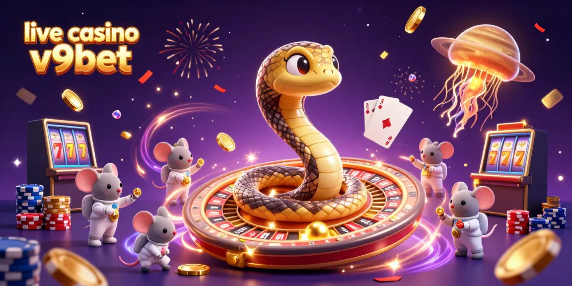 Experience the excitement of live casino v9bet with a cosmic scene of betting and celebration.