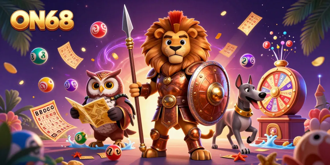 Engage with ON68's thrilling gaming atmosphere featuring dynamic lottery elements.