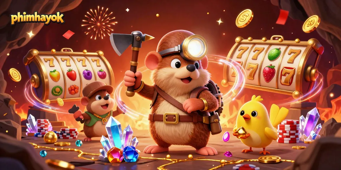 Engage with phimhayok treasure hunting in a vibrant 3D casino-themed adventure filled with jackpots and festive decor.