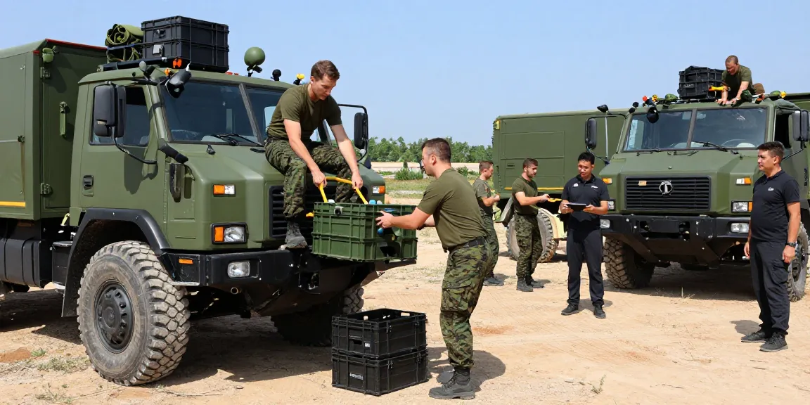 Soldiers training as 88M Motor Transport Operators, demonstrating vehicle loading and operation techniques on military grounds.