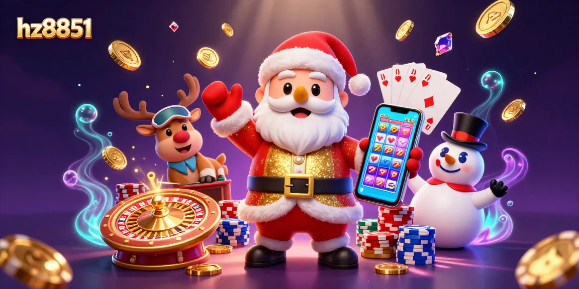 Experience the excitement of hz8851's online casino with festive characters and dazzling game elements.